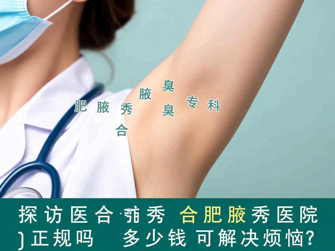 探访合肥腋秀腋臭专科，合肥腋秀医院正规吗，多少钱可解决烦恼？