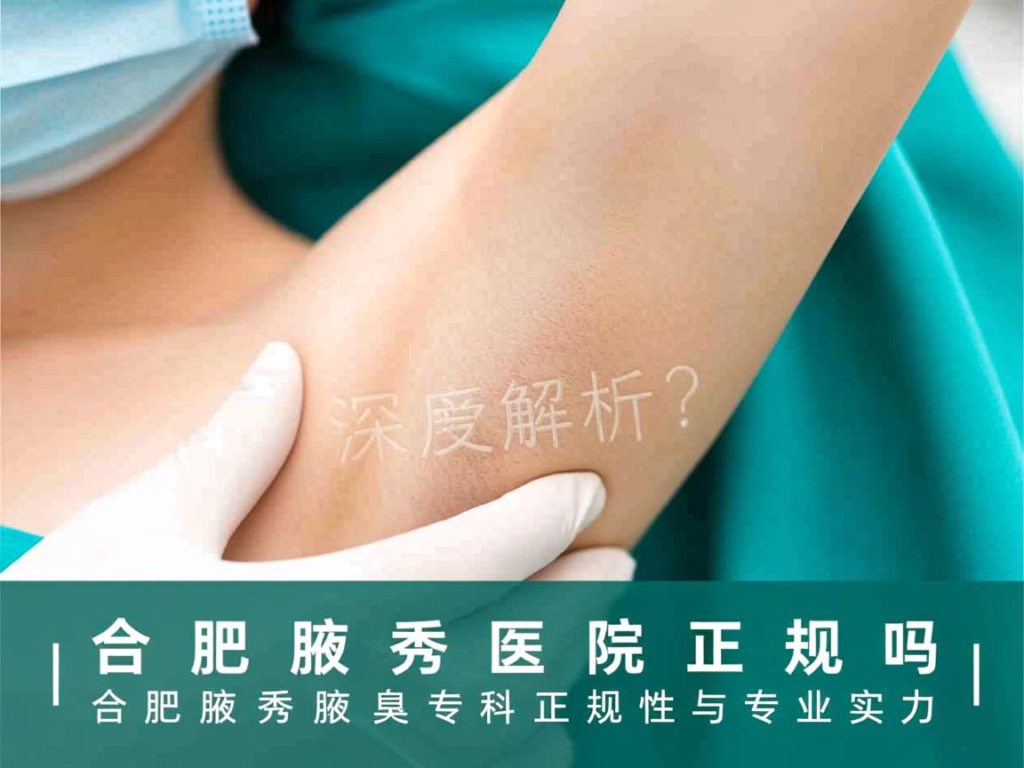 合肥腋秀医院正规吗？深度解析合肥腋秀腋臭专科正规性与专业实力