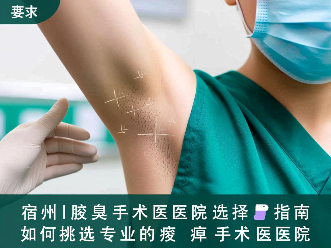 宿州腋臭手术医院选择指南，如何挑选专业的腋臭手术医院
