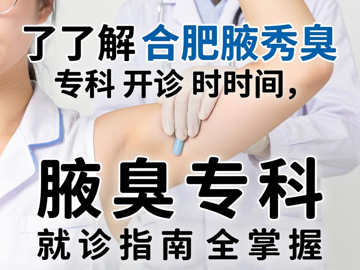 了解合肥腋秀腋臭专科开诊时间，腋臭专科就诊指南全掌握