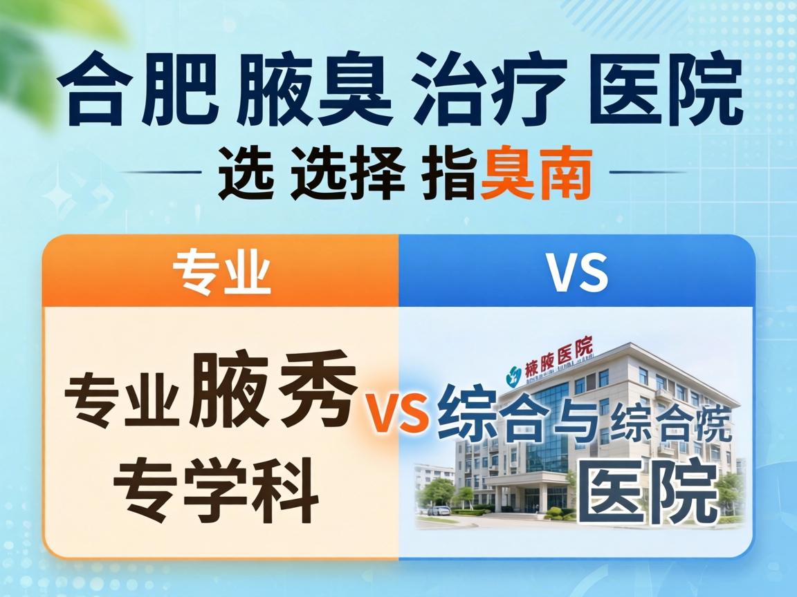 合肥腋臭治疗医院选择指南，专业腋秀专科与综合医院对比