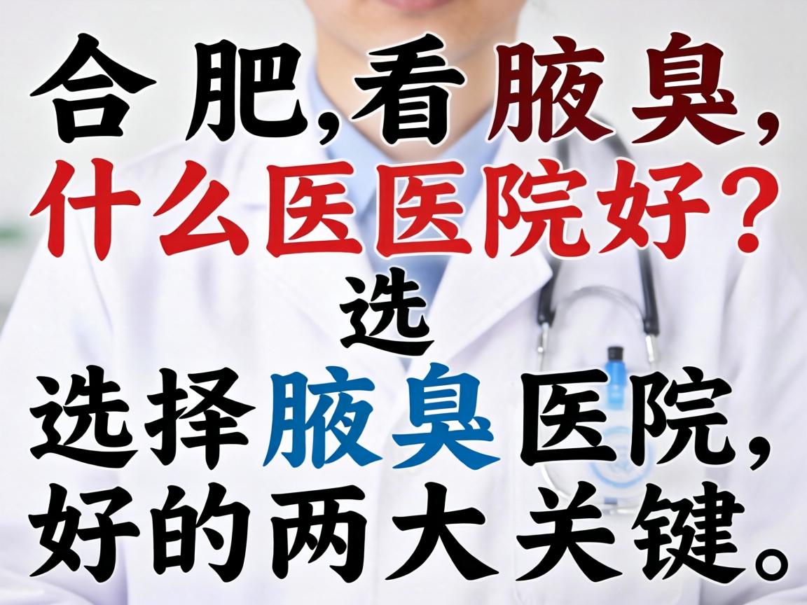 合肥看腋臭什么医院好？选择腋臭医院好的两大关键