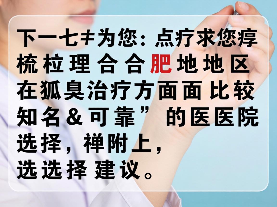 以下为您梳理合肥地区在狐臭治疗方面比较知名和可靠的医院选择，并附上选择建议