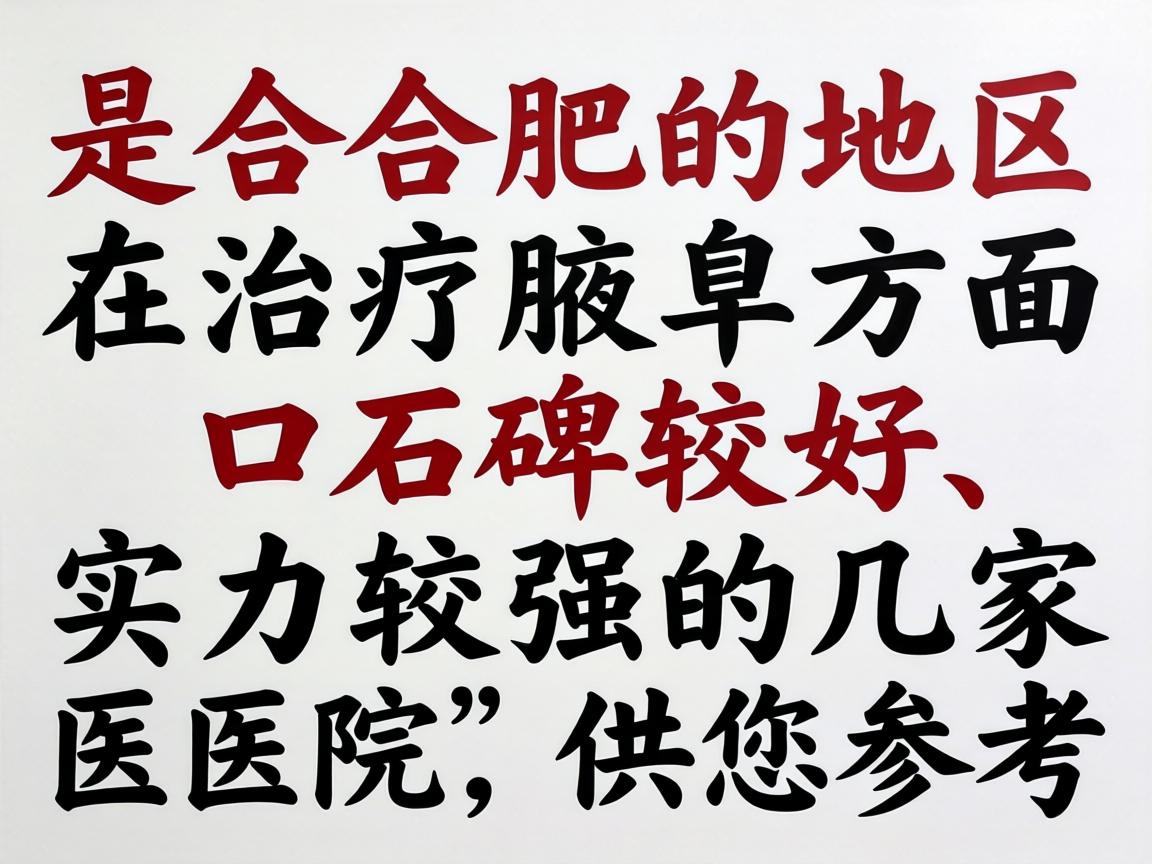 以下是合肥地区在治疗腋臭方面口碑较好、实力较强的几家医院，供您参考