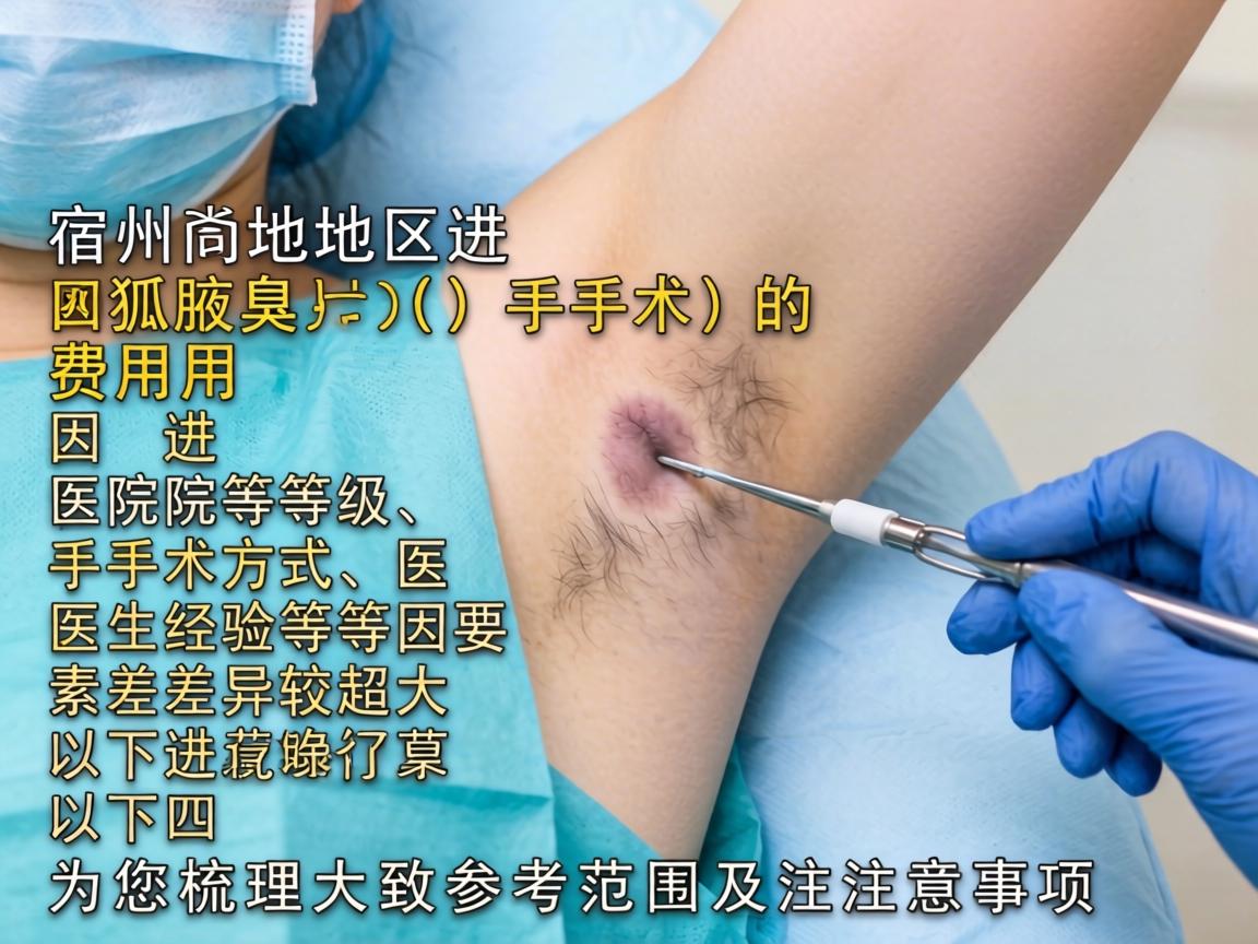 宿州地区进行狐臭（腋臭）手术的费用因医院等级、手术方式、医生经验等因素差异较大，以下为您梳理大致参考范围及注意事项