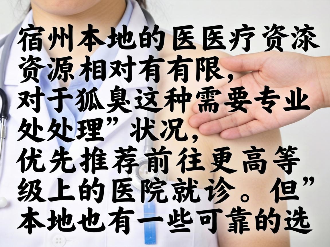 宿州本地的医疗资源相对有限，对于狐臭这种需要专业处理的状况，优先推荐前往更高等级的医院就诊，但本地也有一些可靠的选项