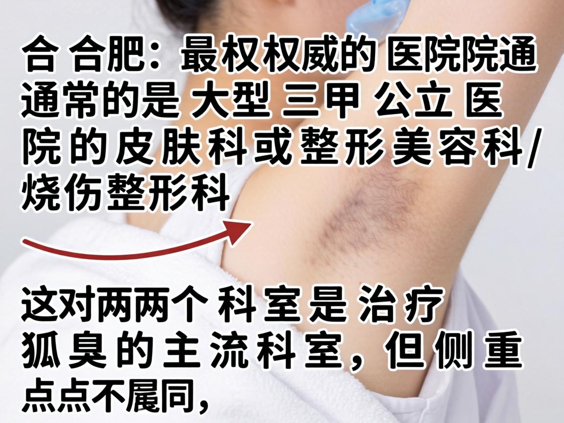 在合肥，最权威的医院通常是大型三甲公立医院的皮肤科或整形美容科/烧伤整形科。这两个科室是治疗狐臭的主流科室，但侧重点不同