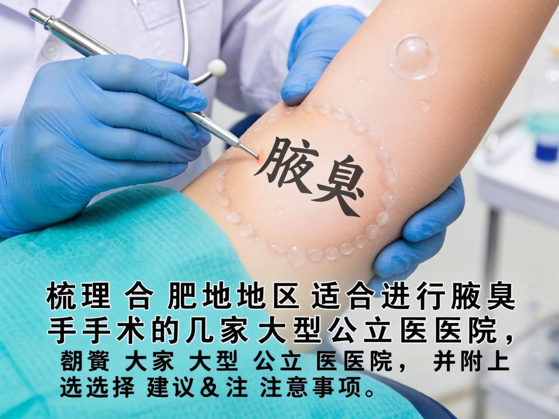 以下为您梳理合肥地区适合进行腋臭手术的几家大型公立医院，并附上选择建议和注意事项