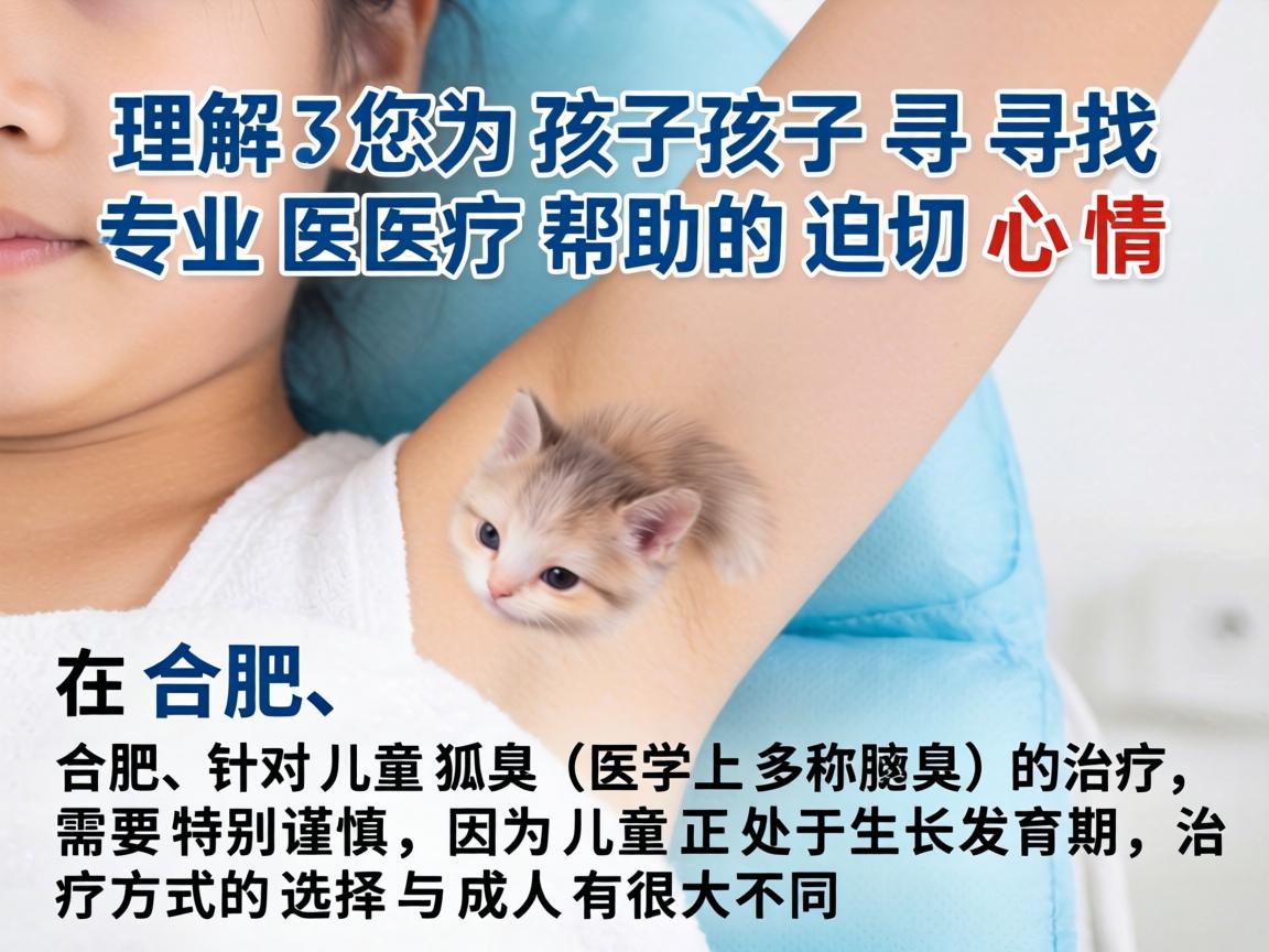 理解您为孩子寻找专业医疗帮助的迫切心情。在合肥，针对儿童狐臭（医学上多称腋臭）的治疗，需要特别谨慎，因为儿童正处于生长发育期，治疗方式的选择与成人有很大不同