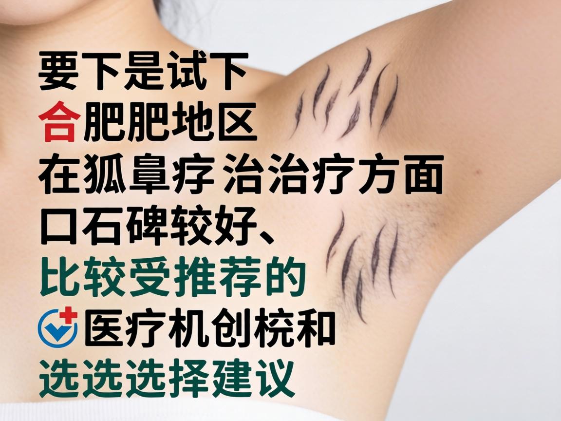 以下是合肥地区在狐臭治疗方面口碑较好、比较受推荐的医疗机构和选择建议