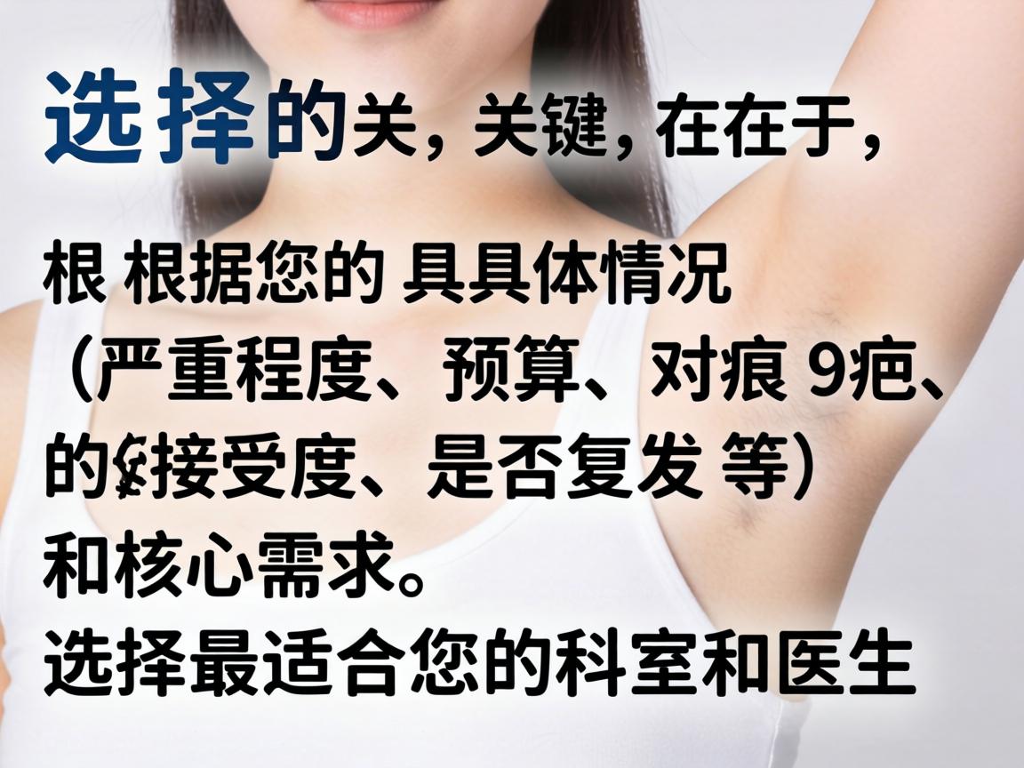 选择的关键在于，根据您的具体情况（严重程度、预算、对疤痕的接受度、是否复发等）和核心需求，选择最适合您的科室和医生