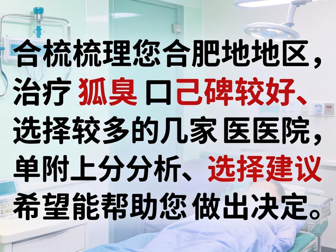 以下为您梳理合肥地区治疗狐臭口碑较好、选择较多的几家医院，并附上分析和选择建议，希望能帮助您做出决定
