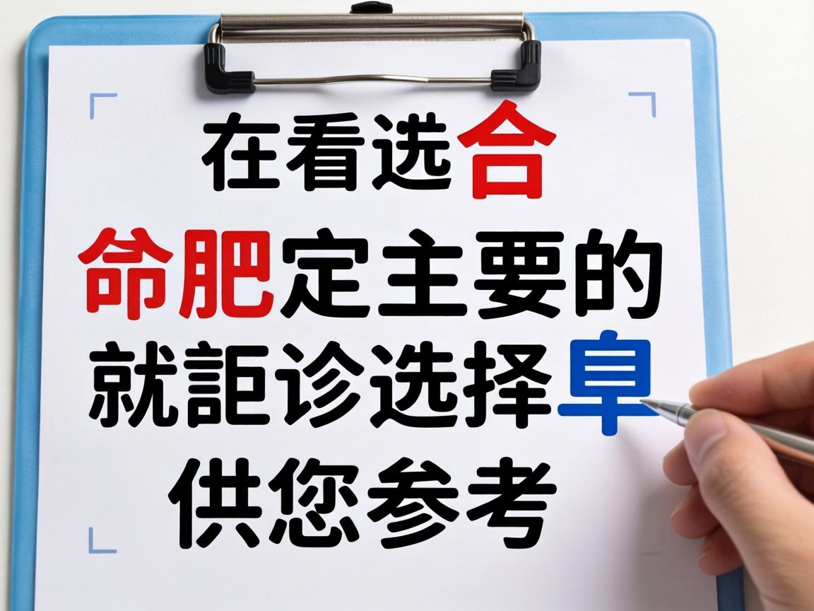 以下是合肥主要的就诊选择，供您参考