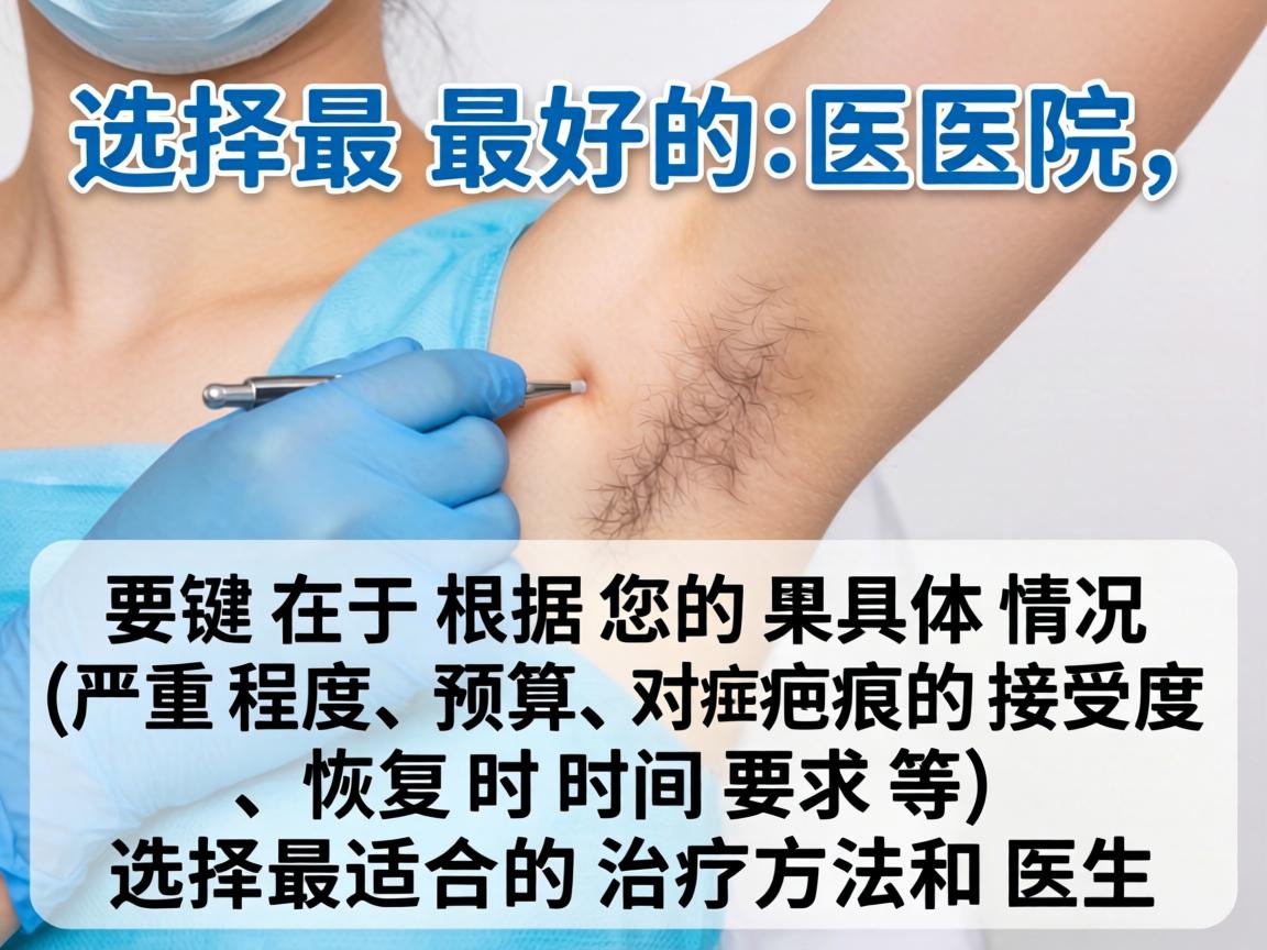 选择最好的医院，关键在于根据您的具体情况（严重程度、预算、对疤痕的接受度、恢复时间要求等）选择最适合的治疗方法和医生