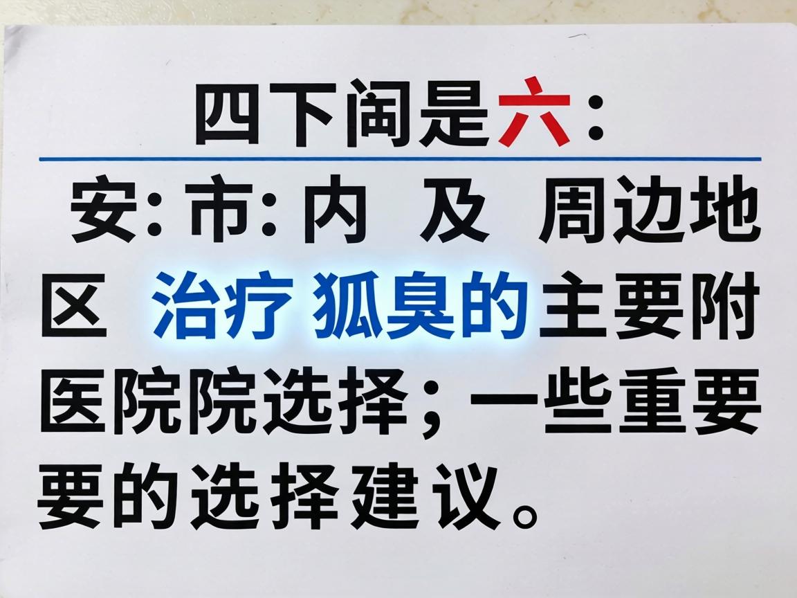 以下是六安市内及周边地区治疗狐臭的主要医院选择，并附上一些重要的选择建议