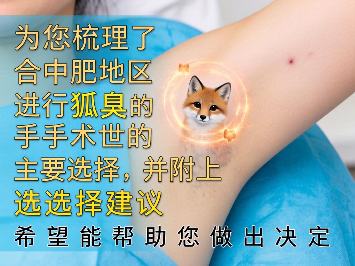 以下为您梳理了合肥地区进行狐臭手术的主要选择，并附上选择建议，希望能帮助您做出决定