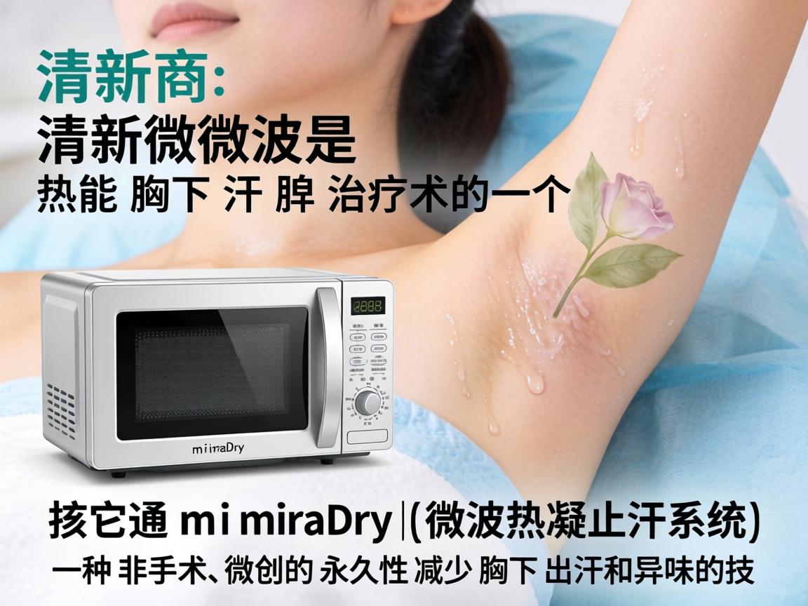 清新微波是微波热能腋下汗腺治疗术的一个商业名称,其核心设备通常是miraDry(微波热凝止汗系统)它是一种非手术、微创的永久性减少腋下出汗和异味的技术 清新微波是微波热能腋下汗腺治疗术的一个商业名称,其核心设备通常是miraDry(微波热凝止汗系统)它是一种非手术、微创的永久性减少腋下出汗和异味的技术