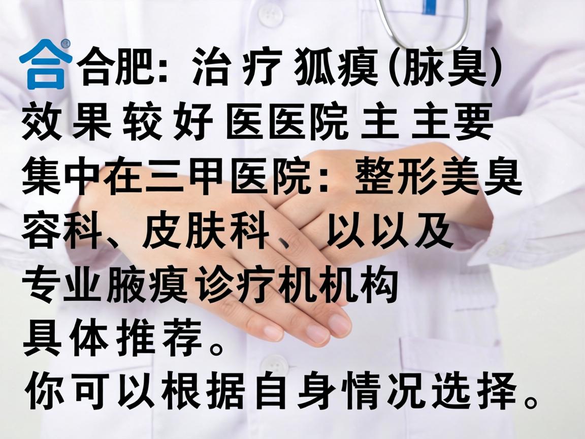 在合肥，治疗狐臭（腋臭）效果较好的医院主要集中在三甲医院的整形美容科、皮肤科以及专业腋臭诊疗机构。以下是具体推荐，你可以根据自身情况选择
