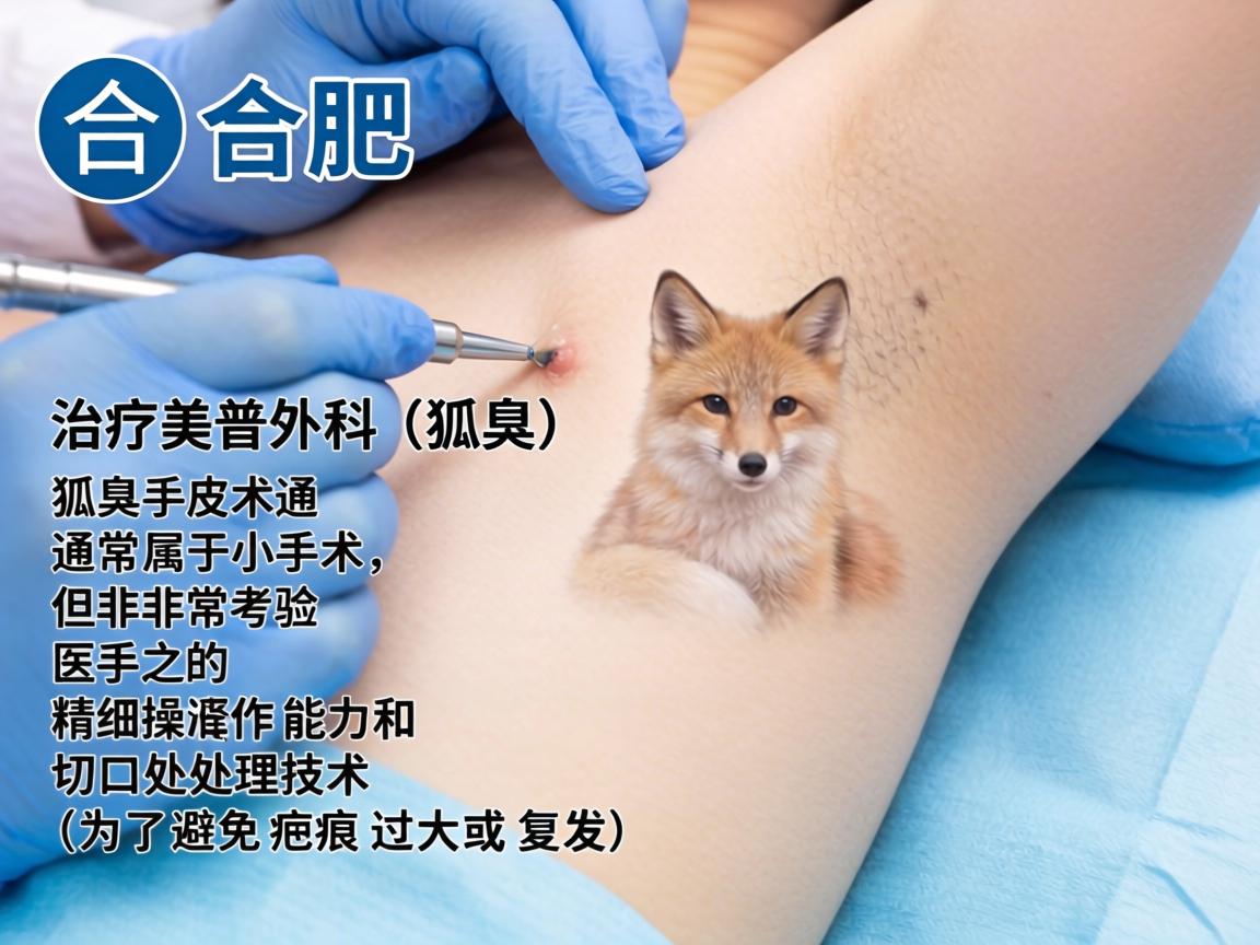 在合肥，治疗狐臭（腋臭）属于皮肤科或普外科/美容外科的范畴。狐臭手术通常属于小手术，但非常考验医生的精细操作能力和切口处理技术（为了避免疤痕过大或复发）