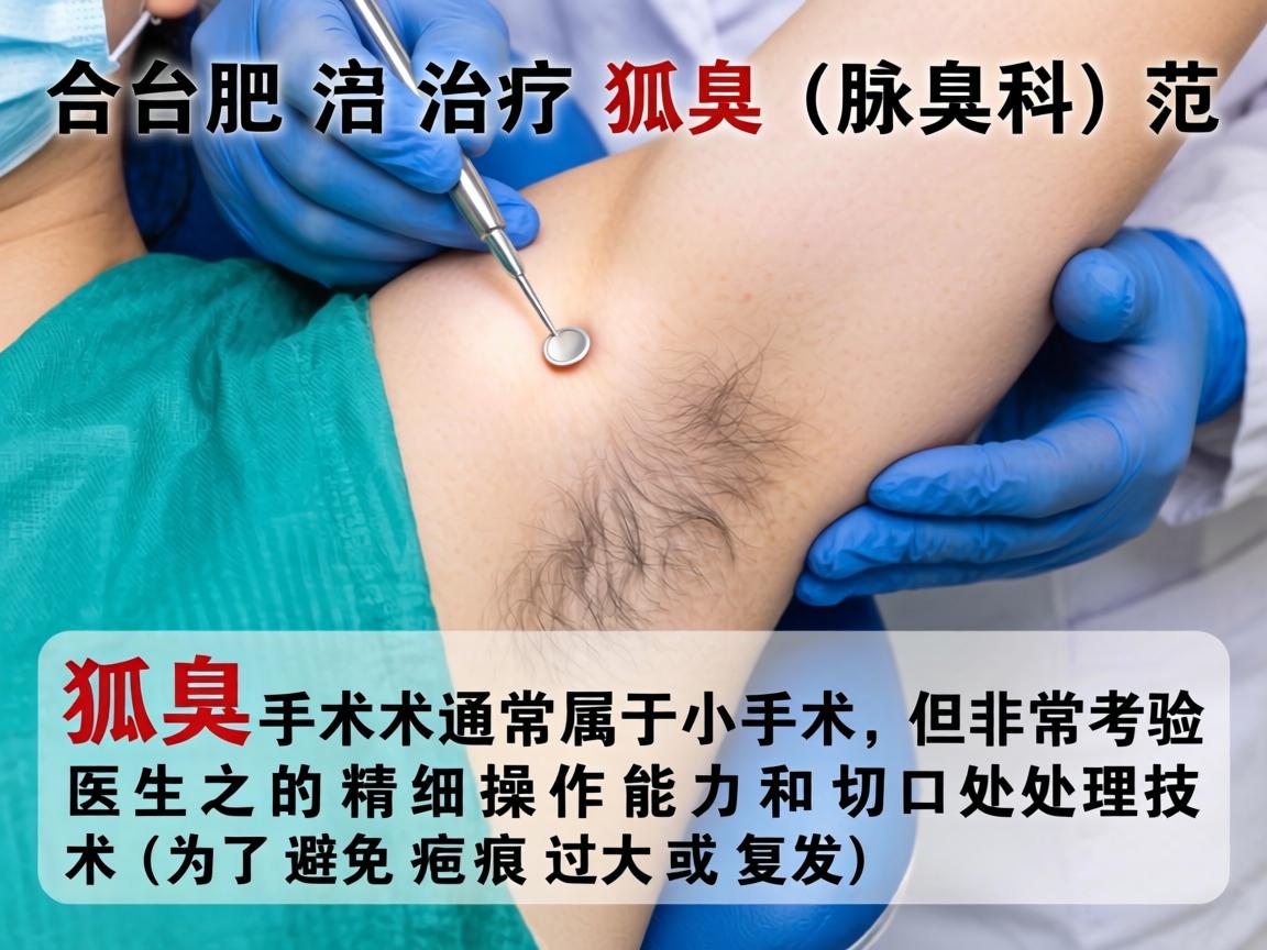 在合肥，治疗狐臭（腋臭）属于皮肤科或普外科/美容外科的范畴。狐臭手术通常属于小手术，但非常考验医生的精细操作能力和切口处理技术（为了避免疤痕过大或复发）