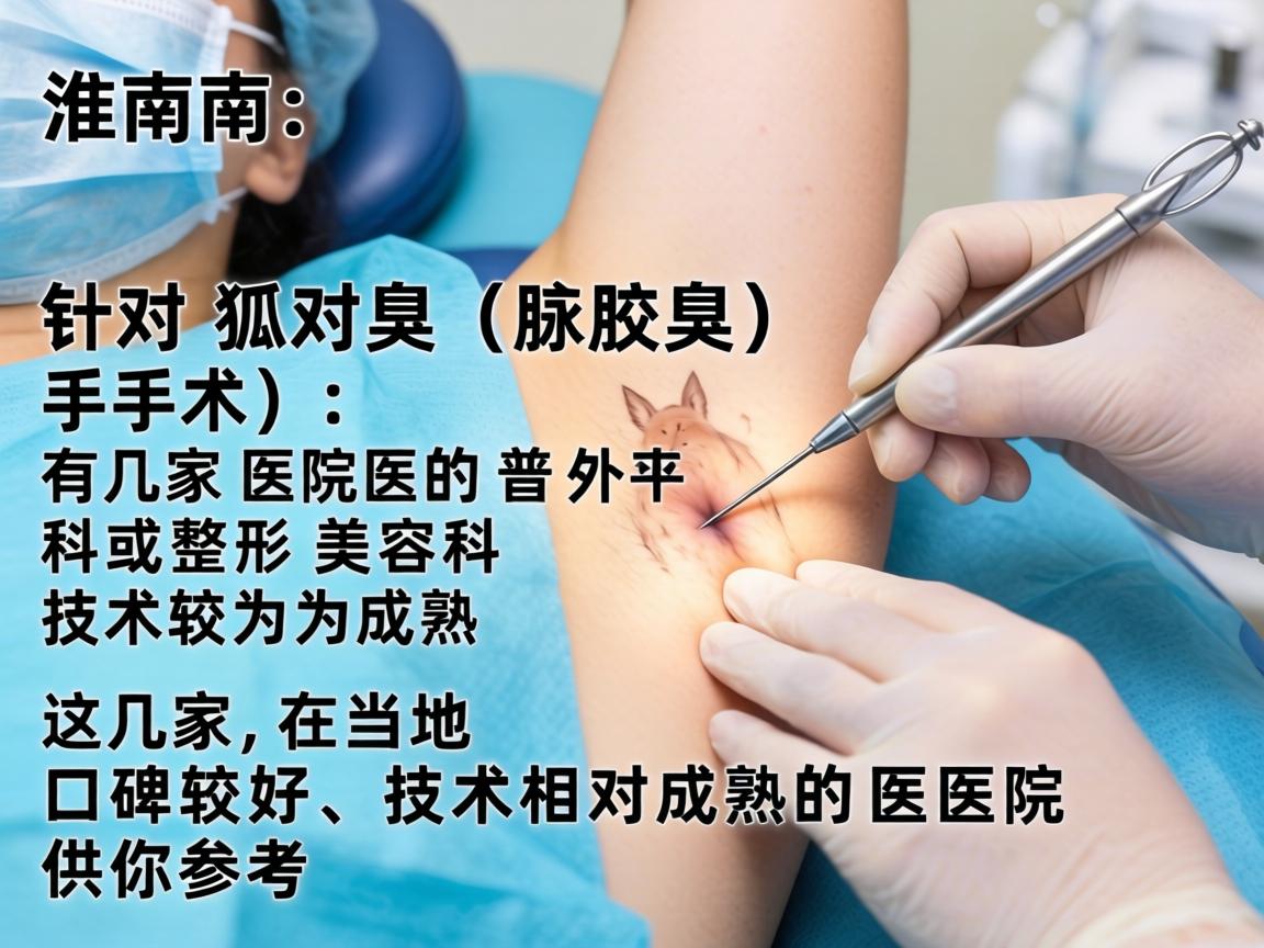 在淮南，针对狐臭（腋臭）手术，有几家医院的普外科或整形美容科技术较为成熟。以下是几家在当地口碑较好、技术相对成熟的医院供你参考