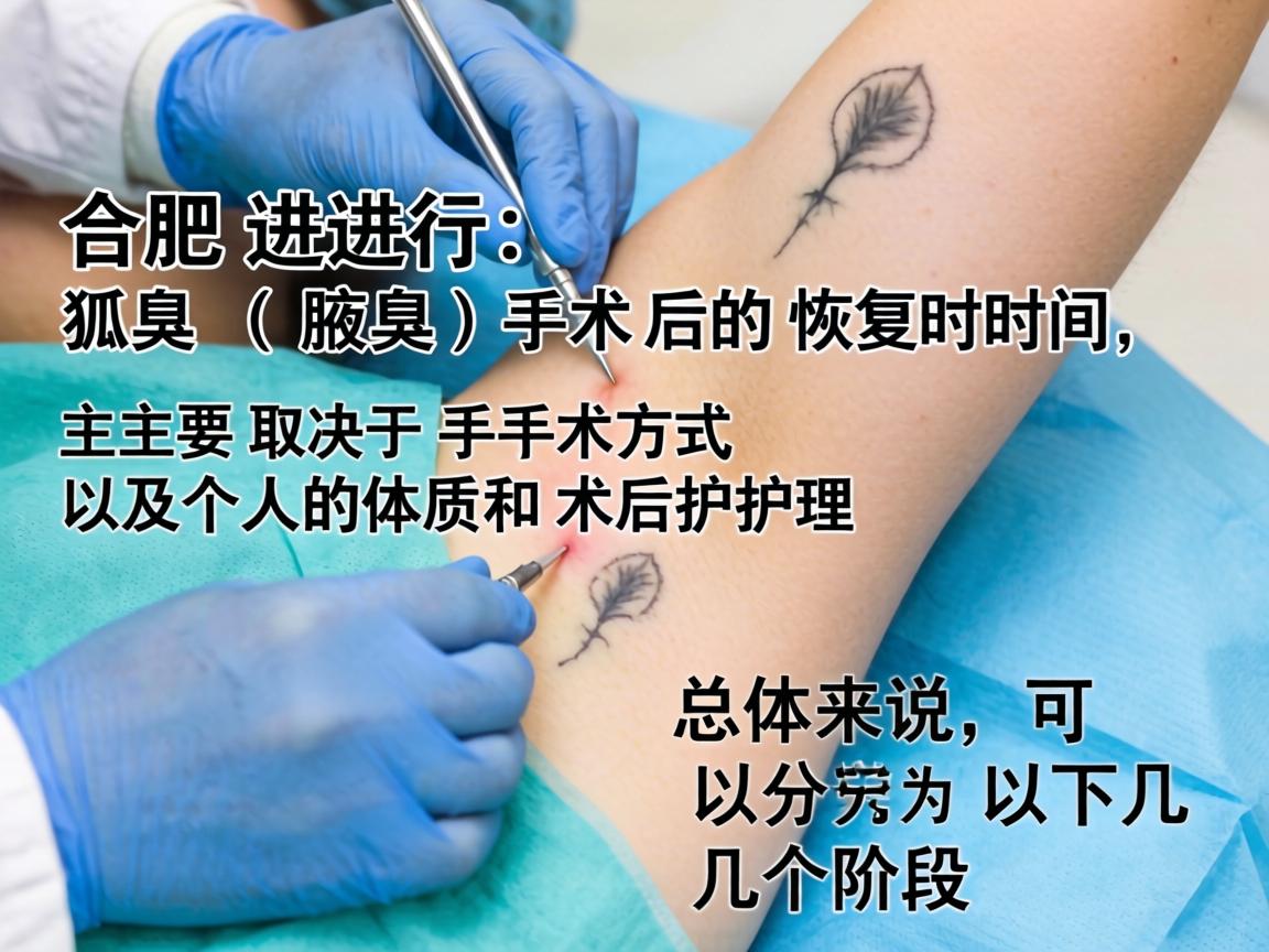 在合肥，进行狐臭（腋臭）手术后的恢复时间，主要取决于手术方式以及个人的体质和术后护理。总体来说，可以分为以下几个阶段