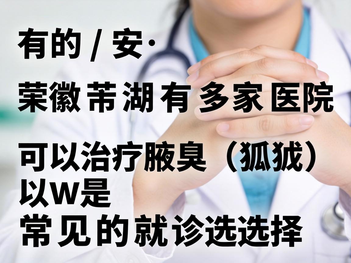 有的,安徽芜湖有多家医院可以治疗腋臭(狐臭)以下是常见的就诊选择 有的,安徽芜湖有多家医院可以治疗腋臭(狐臭)以下是常见的就诊选择