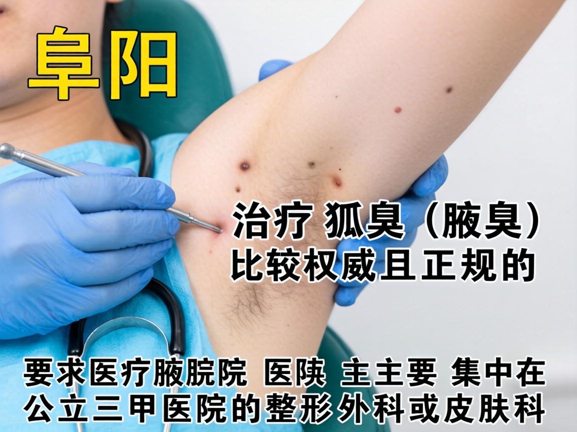 在阜阳，治疗狐臭（腋臭）比较权威且正规的医院主要集中在公立三甲医院的整形外科或皮肤科