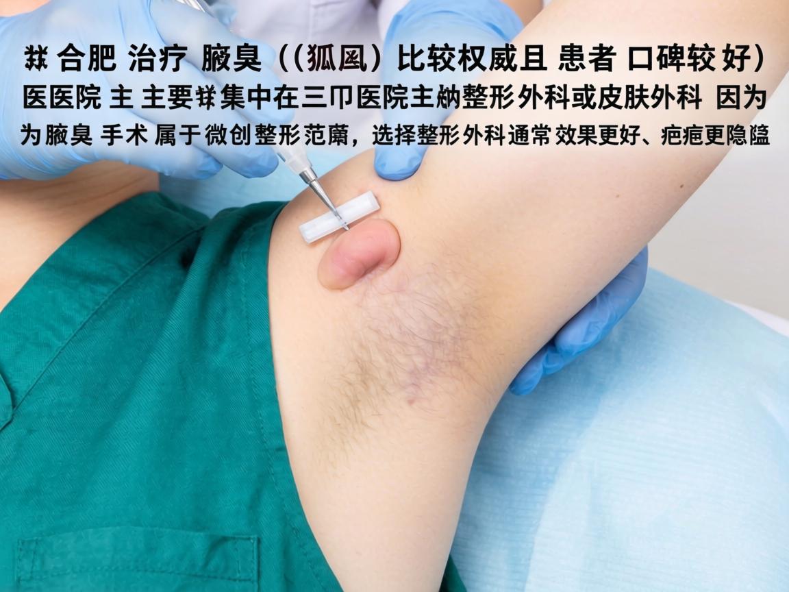 在合肥，治疗腋臭（狐臭）比较权威且患者口碑较好的医院主要集中在三甲医院的整形外科或皮肤科。因为腋臭手术属于微创整形范畴，选择整形外科通常效果更好、疤痕更隐蔽