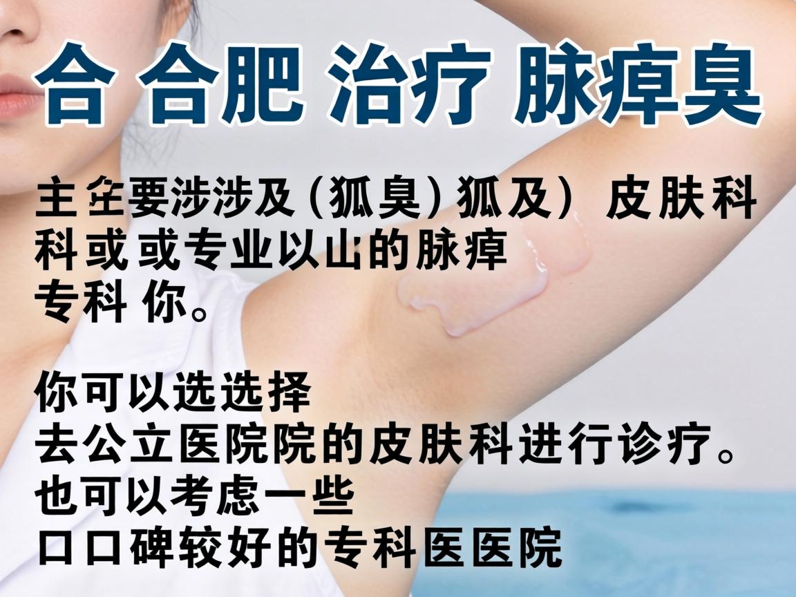 在合肥，治疗腋臭（狐臭）主要涉及皮肤科或专业的腋臭专科。你可以选择去公立医院的皮肤科进行诊疗，也可以考虑一些口碑较好的专科医院