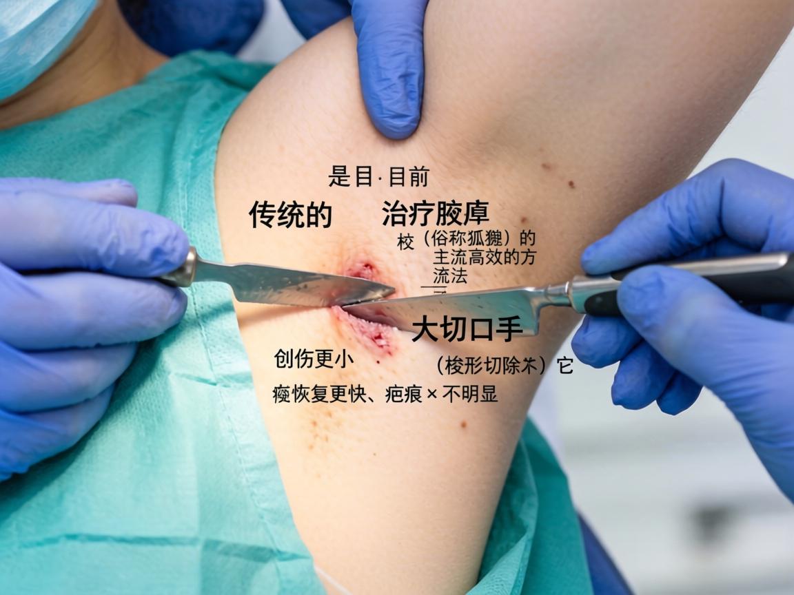 小切口微创腋臭手术是目前治疗腋臭（俗称狐臭）的主流且高效的方法。相较于传统的大切口手术（梭形切除）它创伤更小、恢复更快、疤痕更不明显