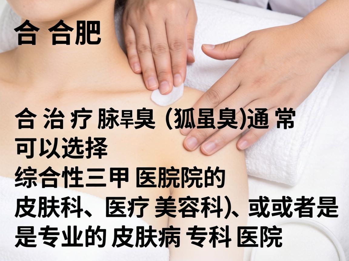在合肥，治疗腋臭（狐臭）通常可以选择综合性三甲医院的皮肤科、医疗美容科，或者是专业的皮肤病专科医院