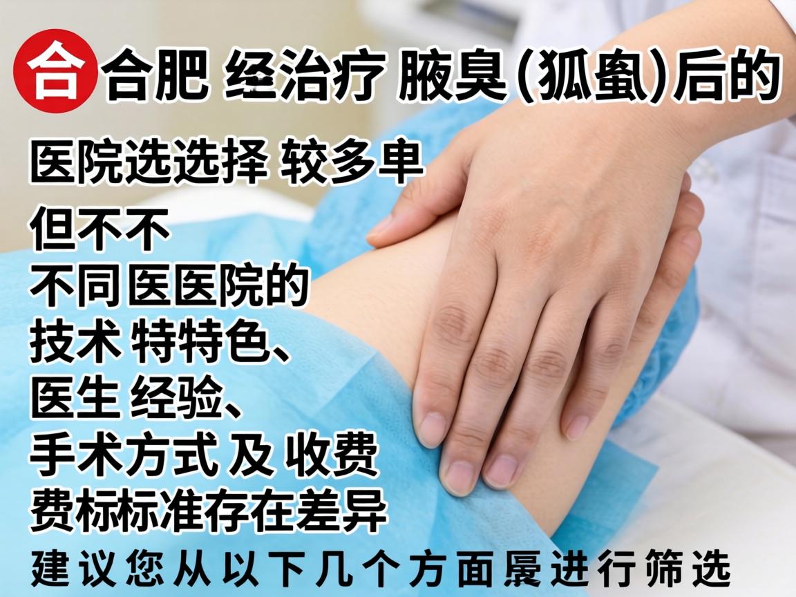 在合肥，治疗腋臭（狐臭）的医院选择较多，但不同医院的技术特色、医生经验、手术方式及收费标准存在差异。建议您从以下几个方面进行筛选