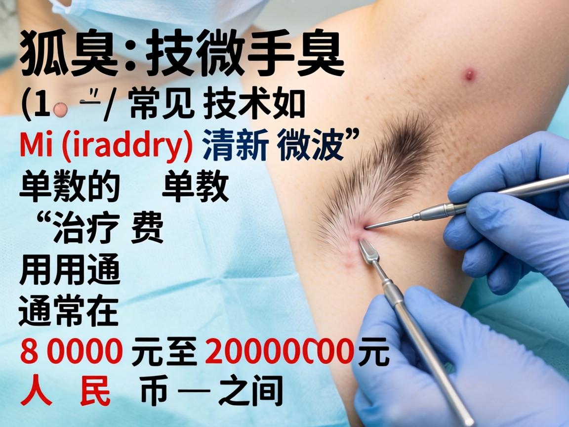 狐臭微波手术（常见技术如 Miradry 清新微波）的单次治疗费用通常在 8000元至20000元人民币 之间