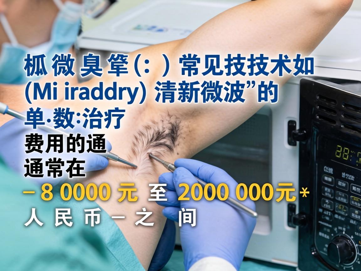 狐臭微波手术（常见技术如 Miradry 清新微波）的单次治疗费用通常在 8000元至20000元人民币 之间