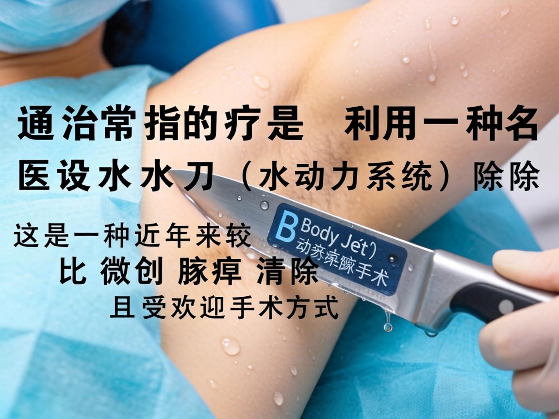 水刀治疗腋臭 通常指的是利用一种名为 水刀 的医疗设备（如 BodyJet 水动力系统）进行的微创腋臭清除术。这是一种近年来比较先进且受欢迎的手术方式