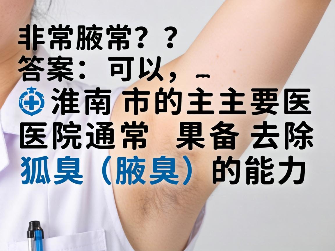 这是一个非常具体且实际的问题。答案是，可以，淮南市的主要医院通常具备去除狐臭（腋臭）的能力