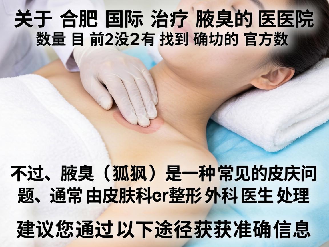 关于合肥国际治疗腋臭的医院数量，目前没有找到确切的官方数据。不过，腋臭（狐臭）是一种常见的皮肤问题，通常由皮肤科或整形外科医生处理。建议您通过以下途径获取准确信息