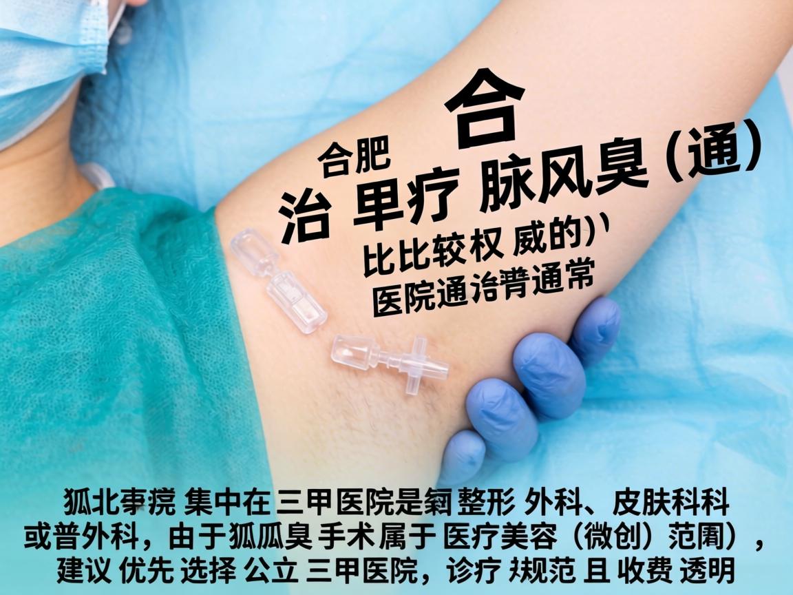 在合肥，治疗腋臭（狐臭）比较权威的医院通常集中在三甲医院的整形外科、皮肤科或普外科。由于腋臭手术属于医疗美容（微创）范畴，建议优先选择公立三甲医院，诊疗规范且收费透明