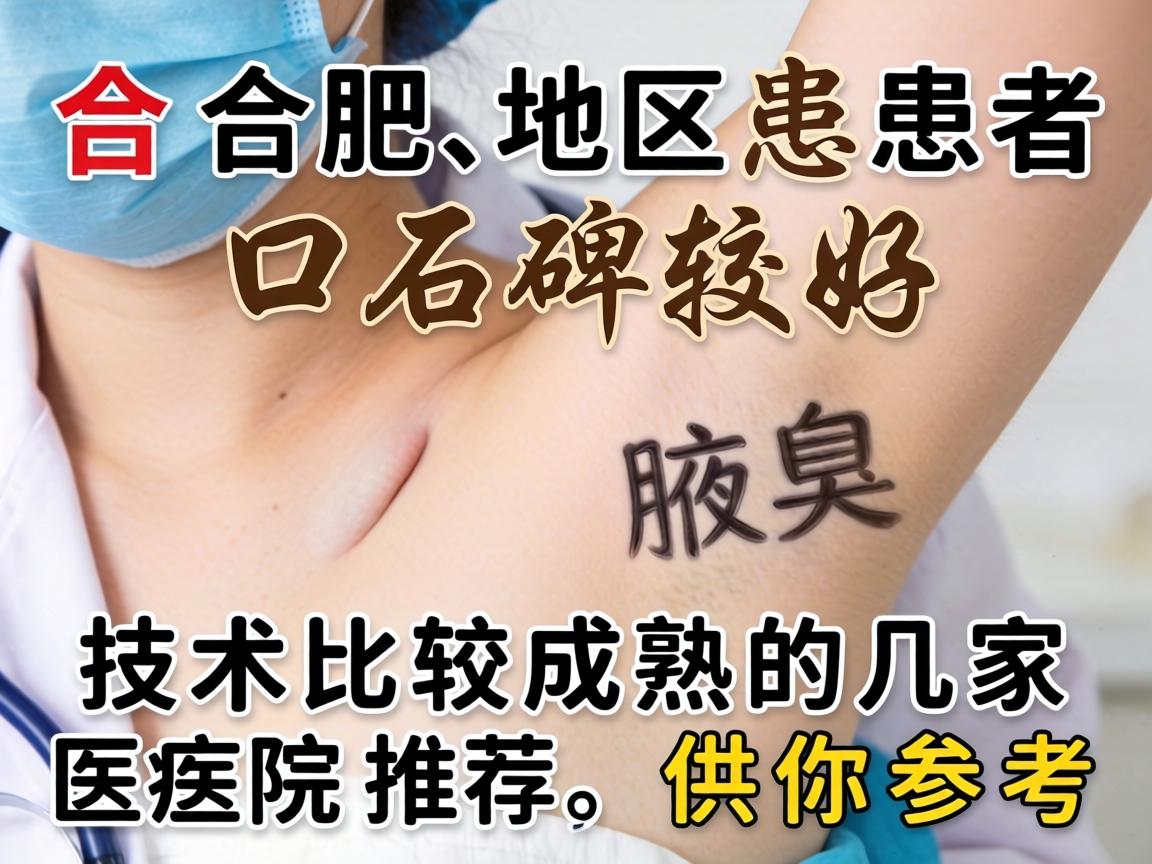 以下是合肥地区患者口碑较好、技术比较成熟的几家医院推荐，供你参考