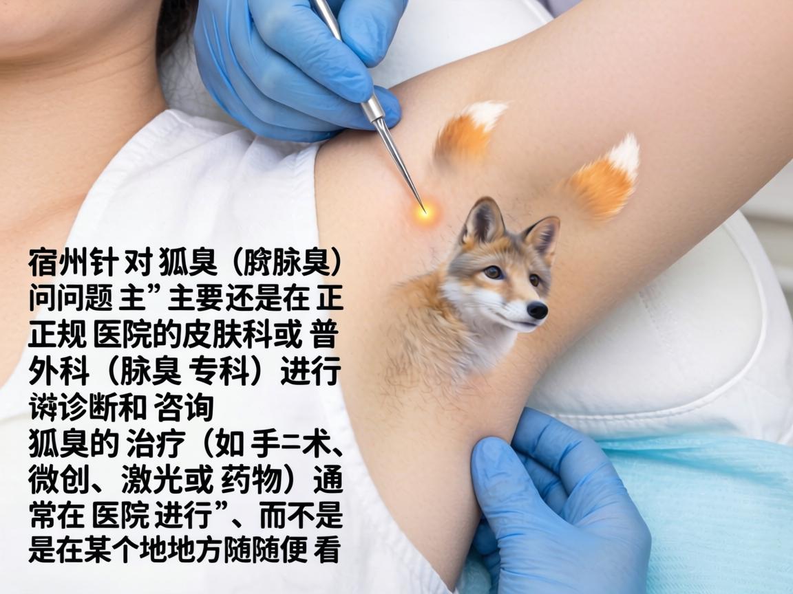 在宿州，针对狐臭（腋臭）问题，主要还是在正规医院的皮肤科或普外科（腋臭专科）进行诊断和咨询。狐臭的治疗（如手术、微创、激光或药物）通常在医院进行，而不是在某个地方随便看