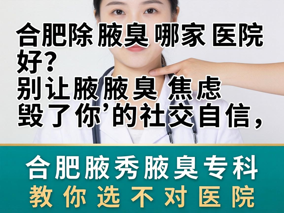 合肥除腋臭哪家医院好？别让腋臭焦虑毁了你的社交自信，合肥腋秀腋臭专科教你选对医院