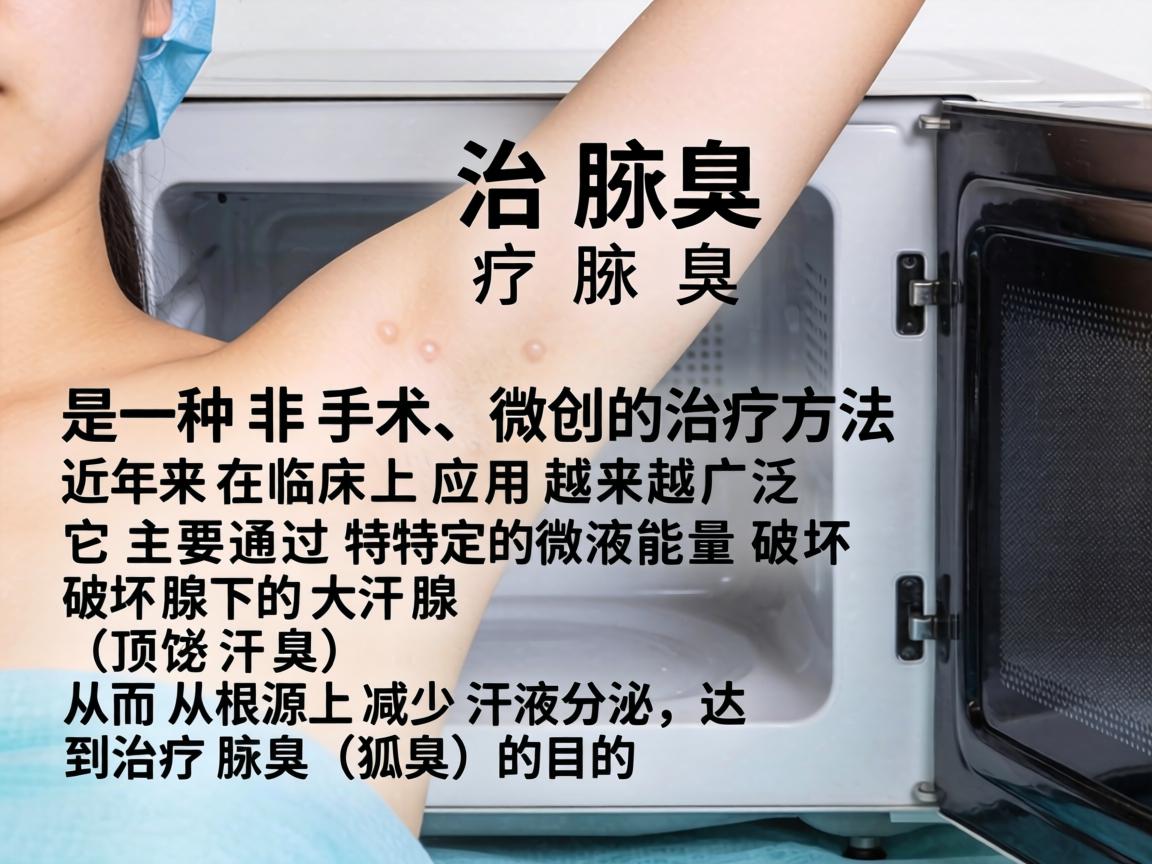 微波治疗腋臭是一种非手术、微创的治疗方法，近年来在临床上应用越来越广泛。它主要通过特定的微波能量破坏腋下的大汗腺（顶泌汗腺）从而从根源上减少汗液分泌，达到治疗腋臭（狐臭）的目的