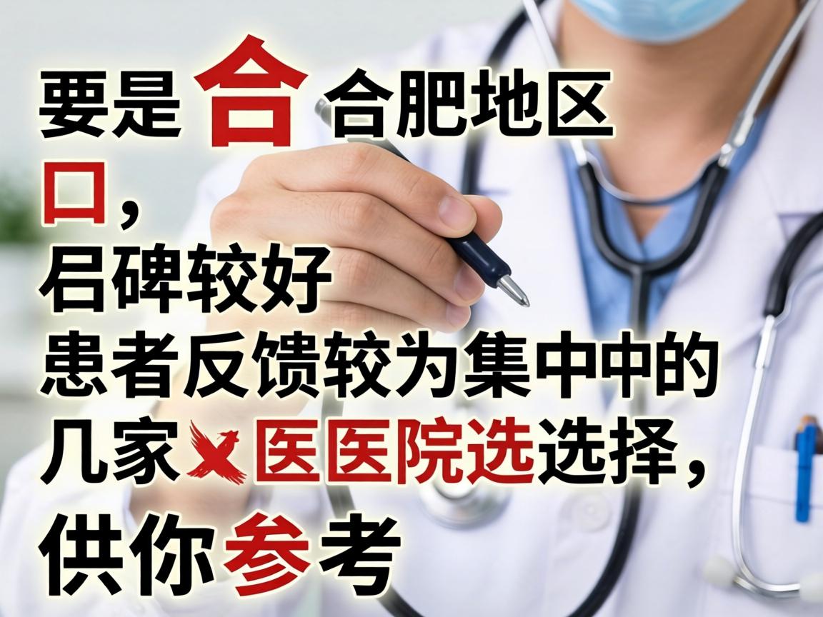 以下是合肥地区口碑较好、患者反馈较为集中的几家医院选择，供你参考