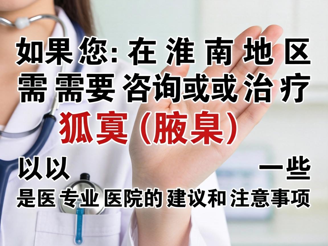 如果您在淮南地区需要咨询或治疗狐臭（腋臭）以下是一些专业医院的建议和注意事项