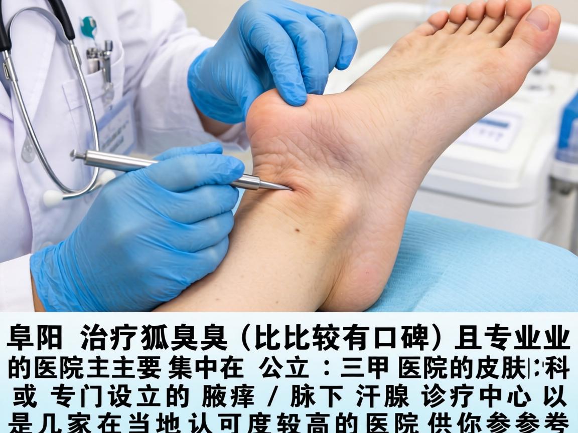 在阜阳，治疗腋臭（狐臭）比较有口碑且专业的医院主要集中在公立三甲医院的皮肤科或专门设立的腋臭/腋下汗腺诊疗中心。以下是几家在当地认可度较高的医院供你参考