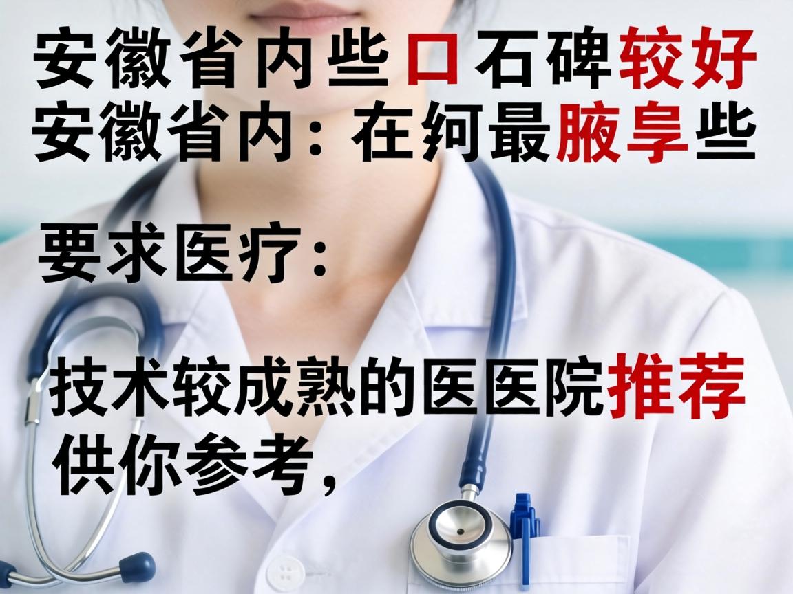 以下是一些在安徽省内口碑较好、技术较成熟的医院推荐，供你参考