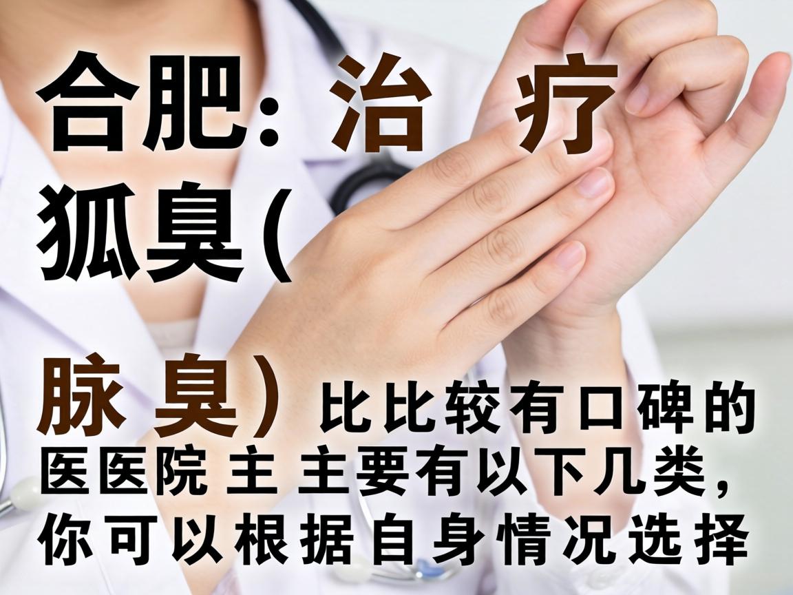 合肥治疗狐臭(腋臭)比较有口碑的医院主要有以下几类,你可以根据自身情况选择 合肥治疗狐臭(腋臭)比较有口碑的医院主要有以下几类,你可以根据自身情况选择