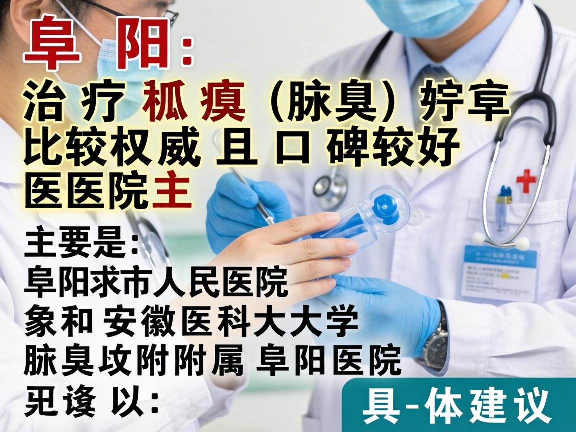 在阜阳，治疗狐臭（腋臭）比较权威且口碑较好的医院主要是阜阳市人民医院和安徽医科大学附属阜阳医院。以下是具体建议