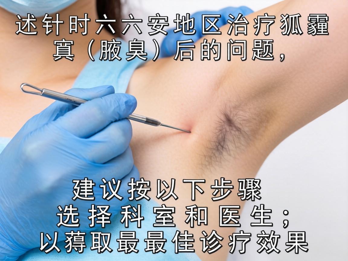 针对六安地区治疗狐臭（腋臭）的问题，建议按以下步骤选择科室和医生，以获取最佳诊疗效果